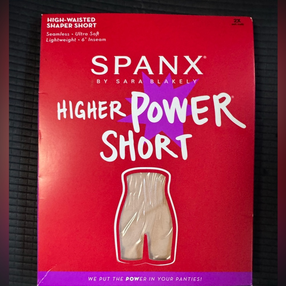 Spanx Higher Power high-waisted shaper short 2X NEW Package soft nude 6” inseam